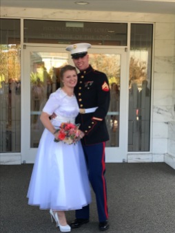 My daughter & her new husband - and yes I made the dress.